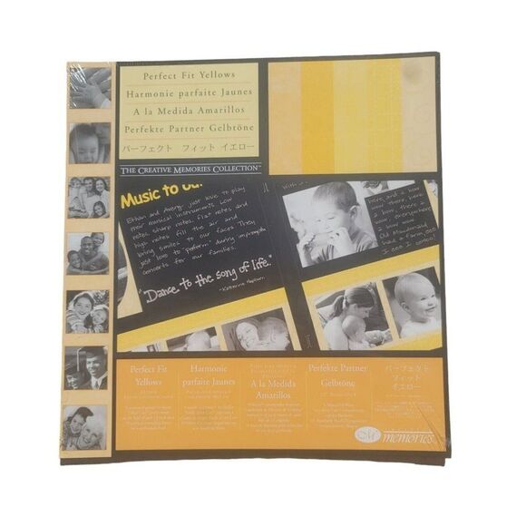 Creative Memories PERFECT FIT Yellows 12” Photo Mounting Paper 5 Patterns 10pc - Picture 1 of 3